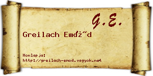 Greilach Emőd névjegykártya
